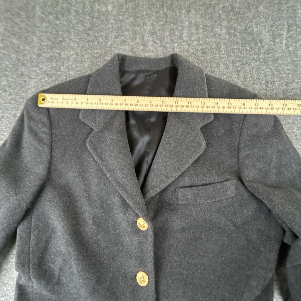 VTG 90s Ann Freedberg Mark Shale Blazer Womens Sz 6 Gray Wool Blend Made In USA - Picture 8 of 11